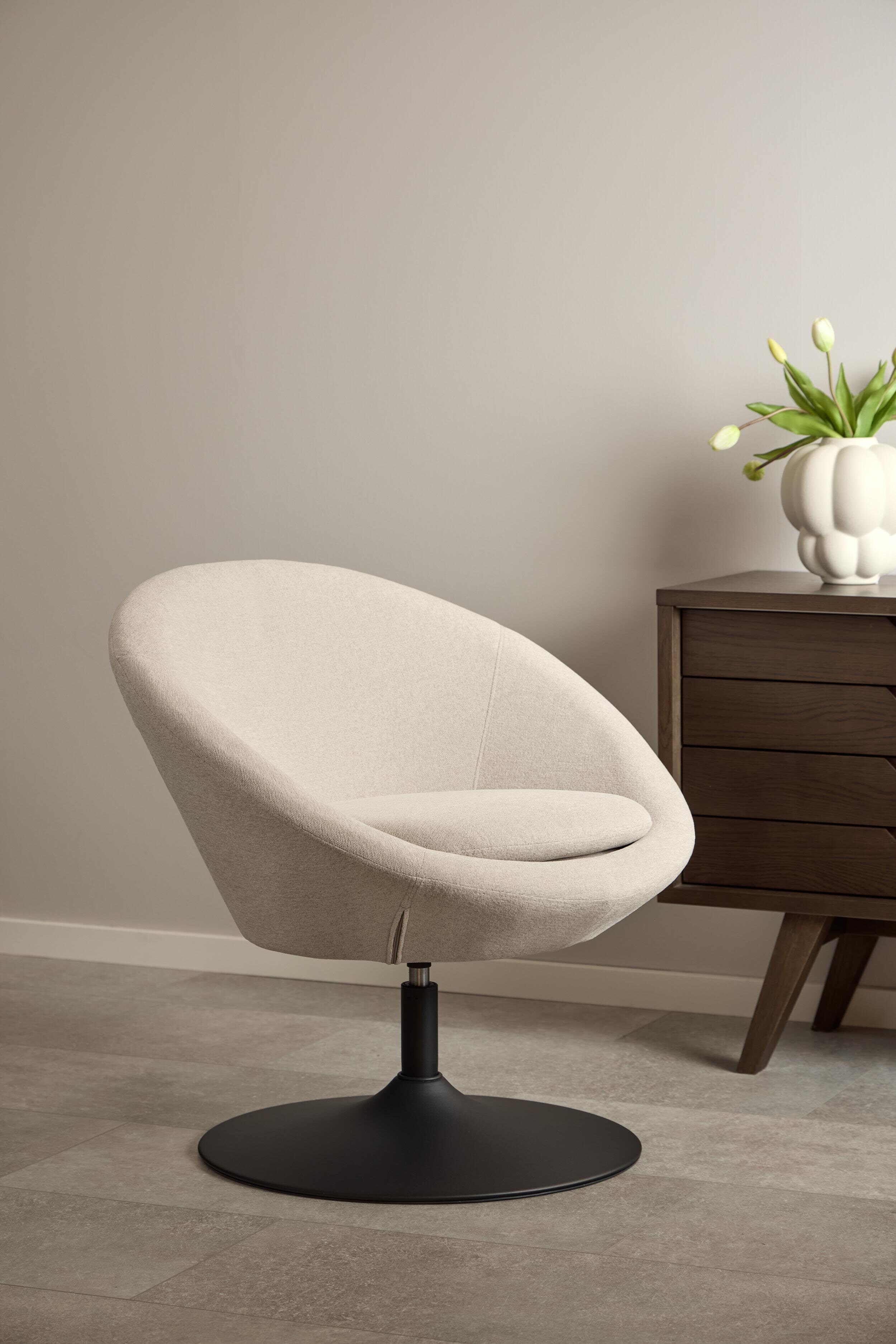 Bendt Draaifauteuil 'Lærke' Geweven, kleur Beige