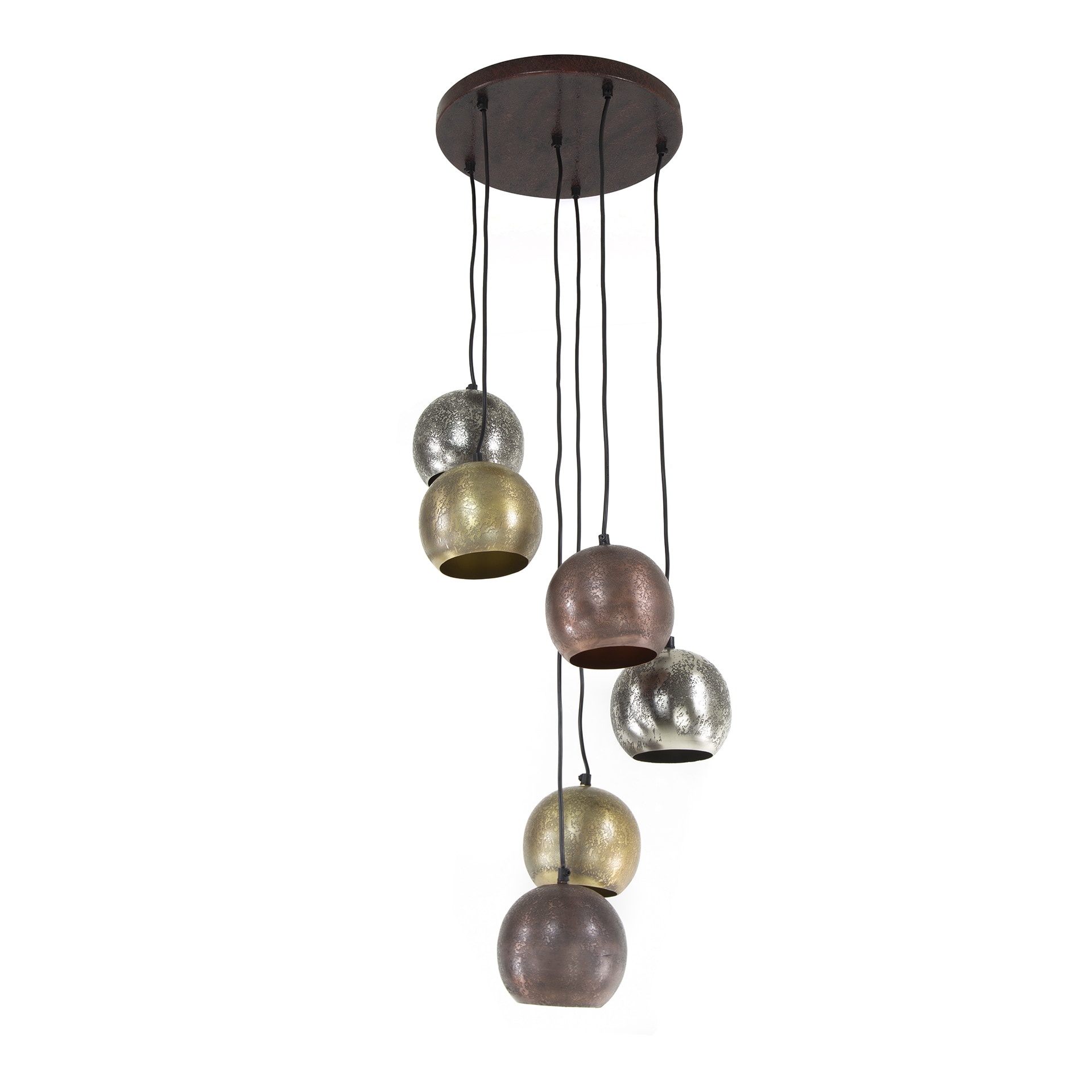 LifestyleFurn Hanglamp 'Shaketta' 6-lamps, Metal mix
