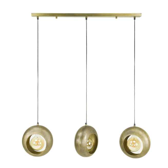 Hanglamp 'Bodi' Brons Antiek, 3-lamps