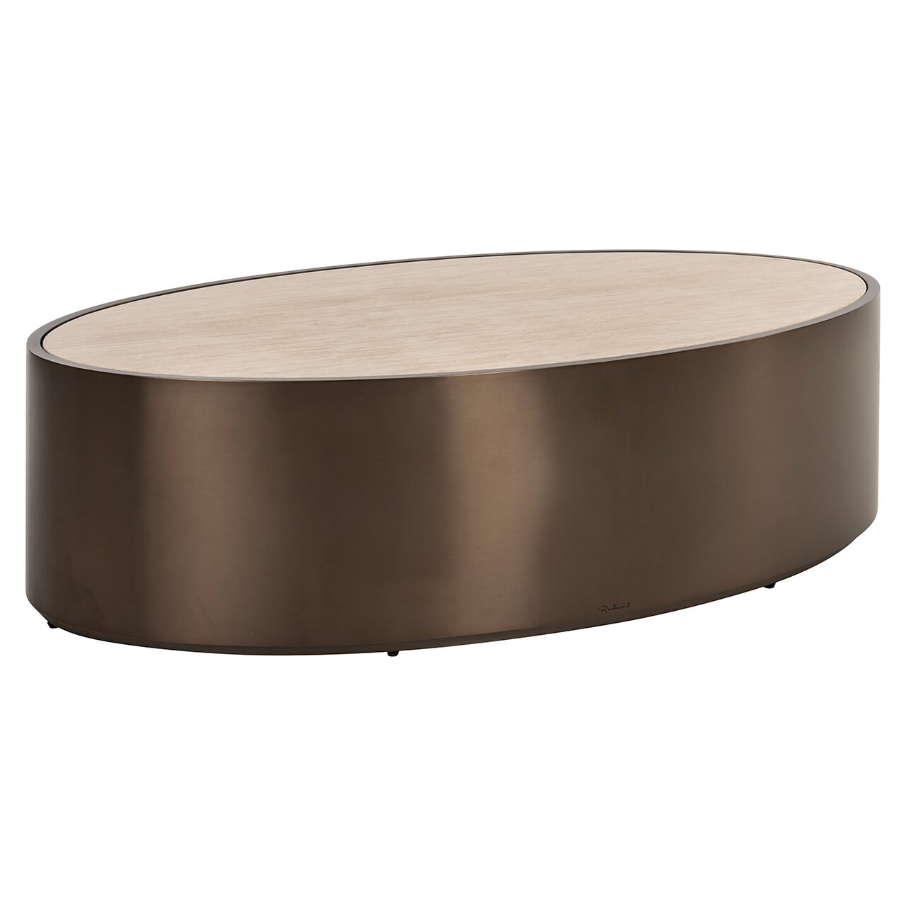 Richmond Interiors Richmond Ovale Salontafel Bonanza Marmerlook, 140 x 80cm - Brons
