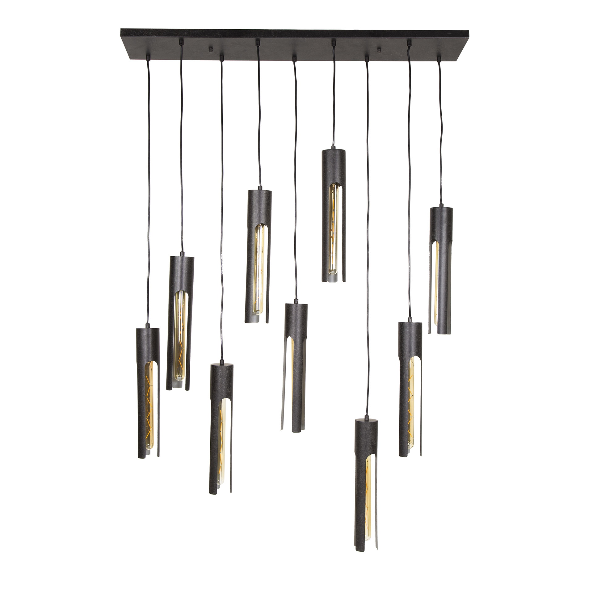 LifestyleFurn Hanglamp 'Charnelle' 5+4-lamps, Artic Black