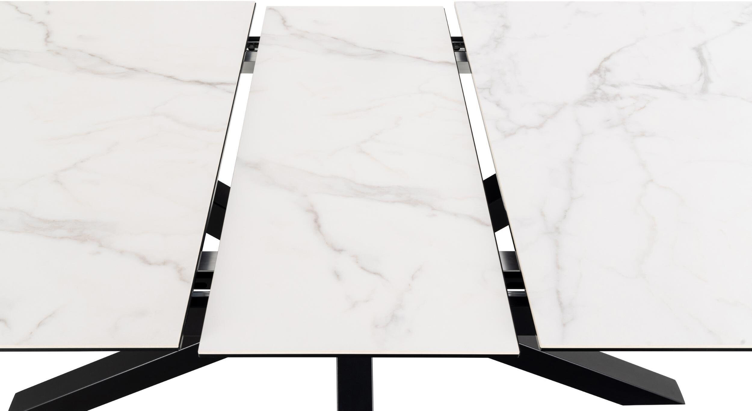Bendt Uitschuifbare Eettafel 'Line' Keramiek, 200/240 x 100cm, kleur Wit