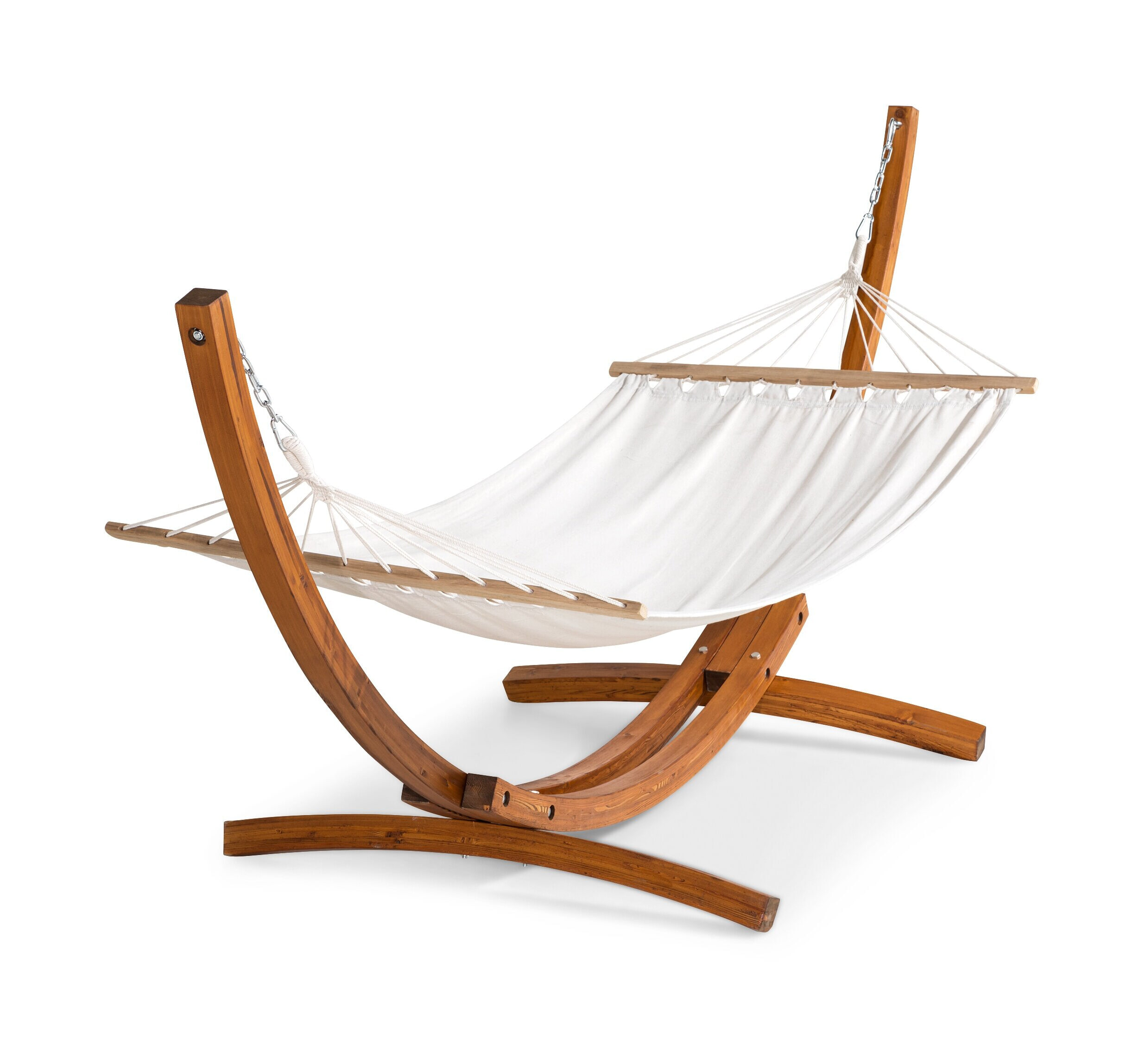 Nohr Hangmat Delisha crèmewit, met standaard van acaciahout