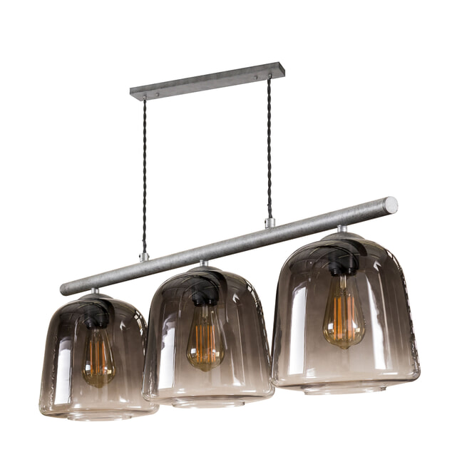 LifestyleFurn Hanglamp 'Grey Shaded' 3-lamps