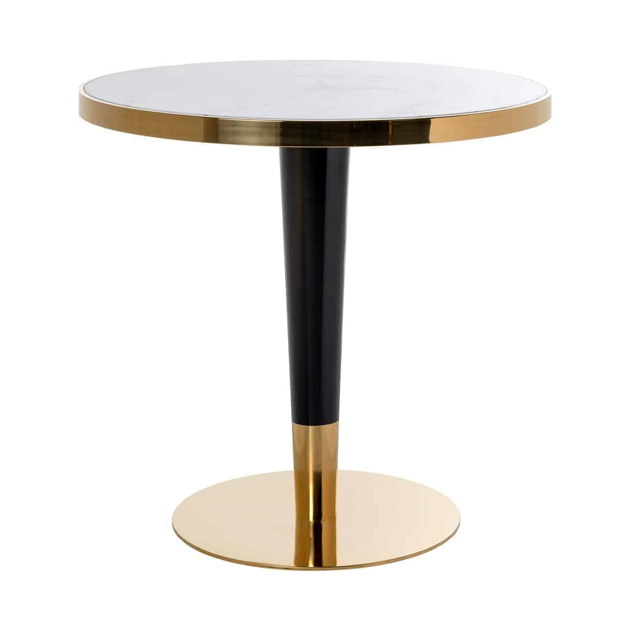 Richmond Ronde Bistrotafel 'Osteria' Faux Marmer en Staal, Ø80cm