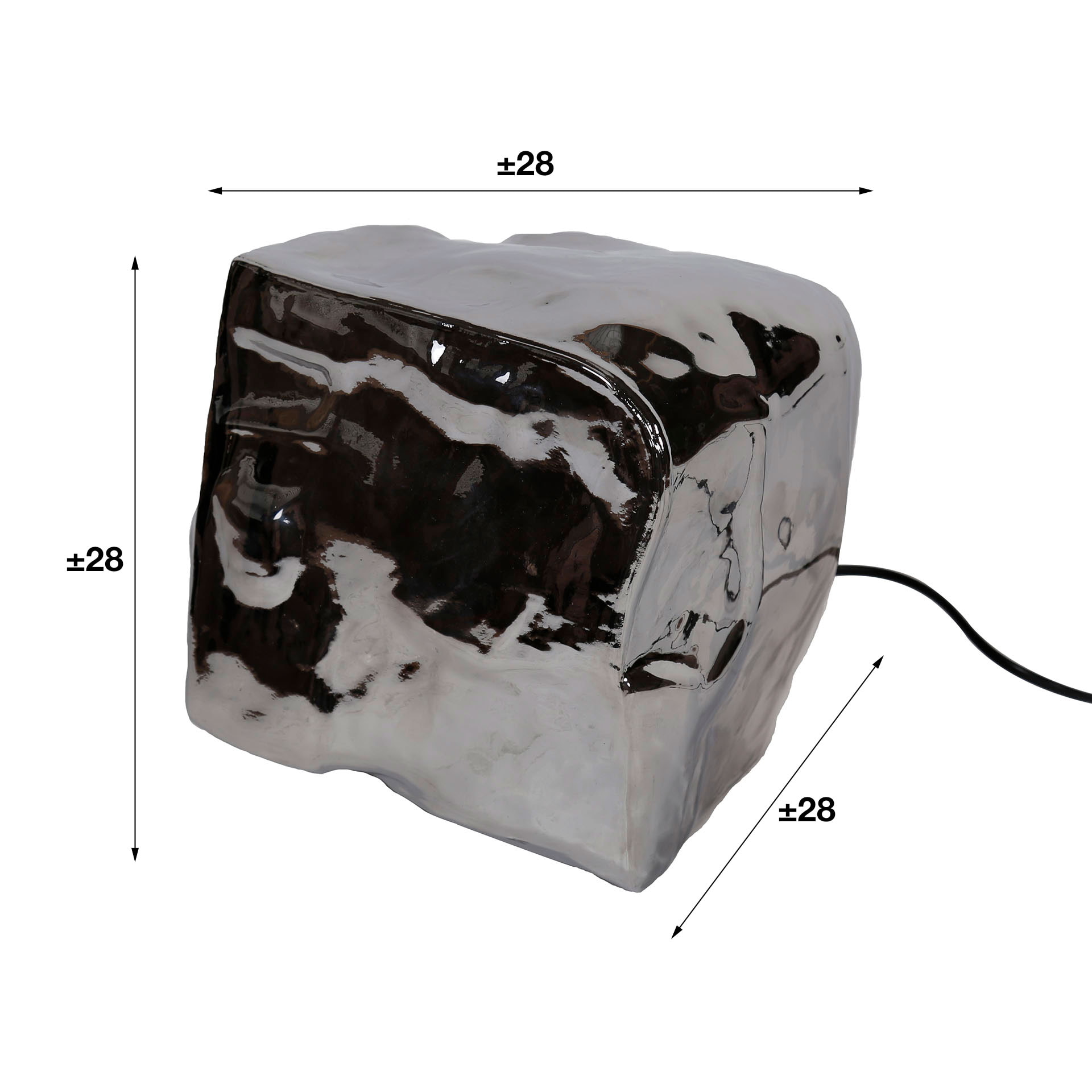 Tafellamp 'Rock' kleur Chromed
