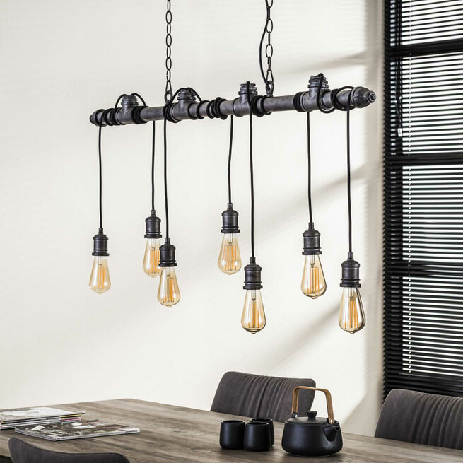 Hanglamp 'Fikret' 7-lamps, 120cm