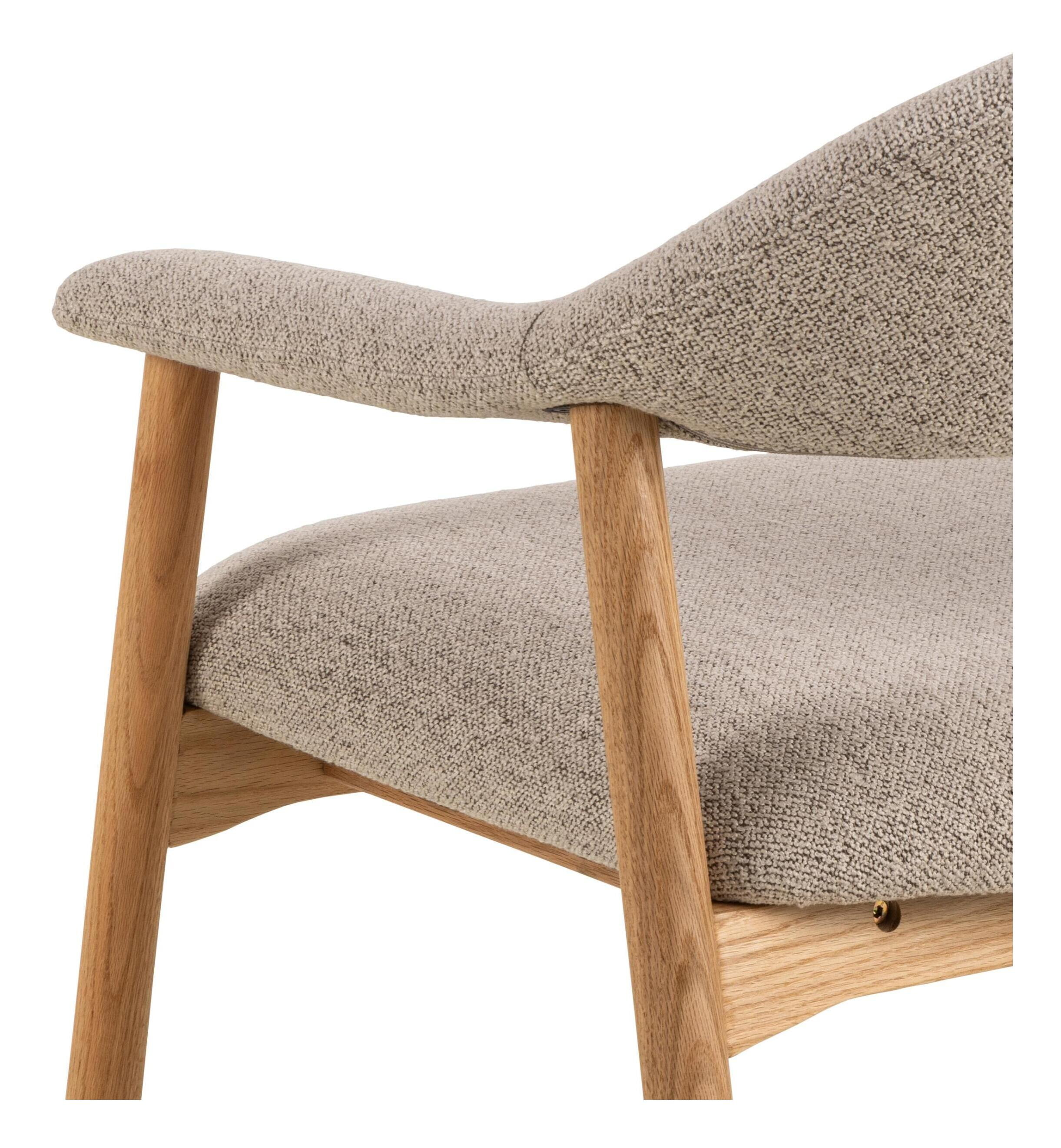 Bendt Fauteuil 'Gerado' Eikenhout en Bouclé, kleur Beige