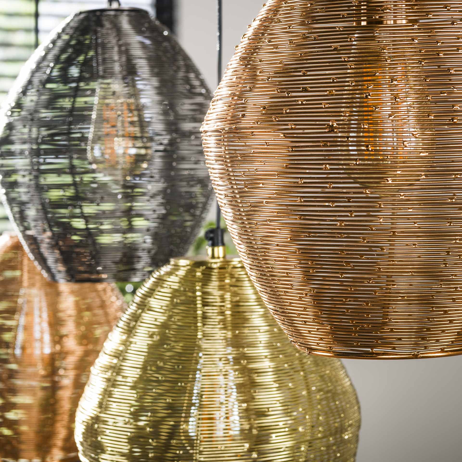 LifestyleFurn Hanglamp 'Dijon' Web mix, 5-lamps