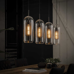 Glazen Hanglamp 'Ossie' 4-lamps
