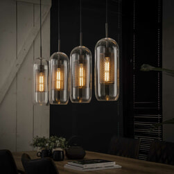 Glazen Hanglamp 'Ossie' 4-lamps