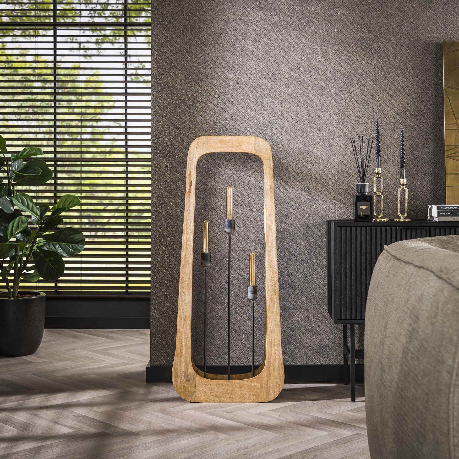 LifestyleFurn Vloerlamp 'Dain' 120cm, Mangohout