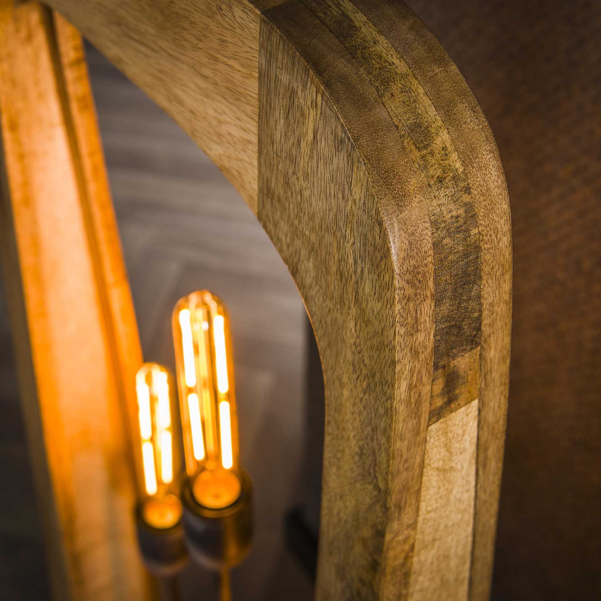 LifestyleFurn Vloerlamp 'Dain' 120cm, Mangohout