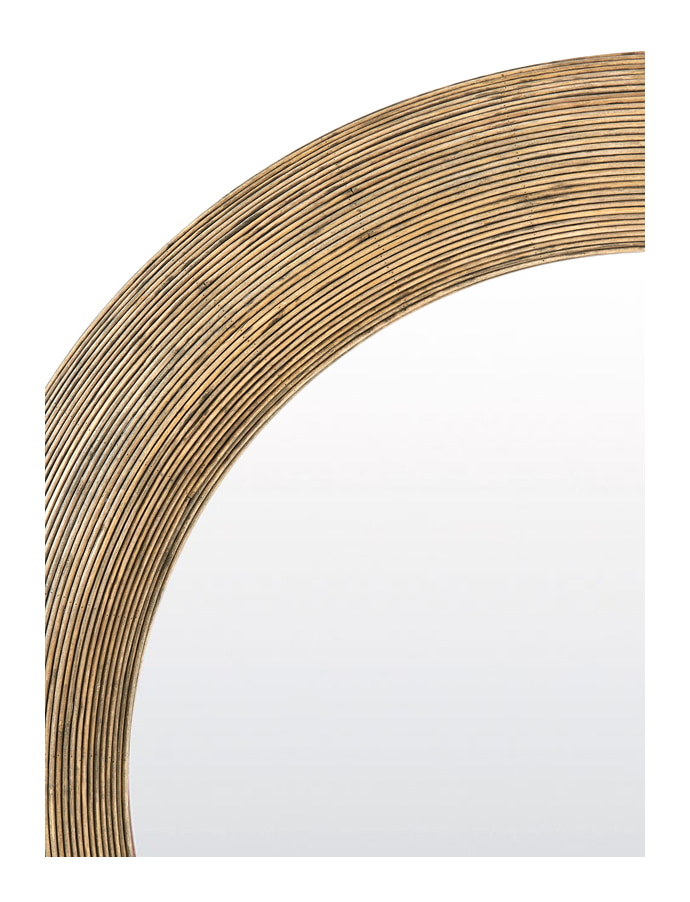 Light & Living Ronde Spiegel 'Piedre' Rotan, 110cm, kleur Bruin