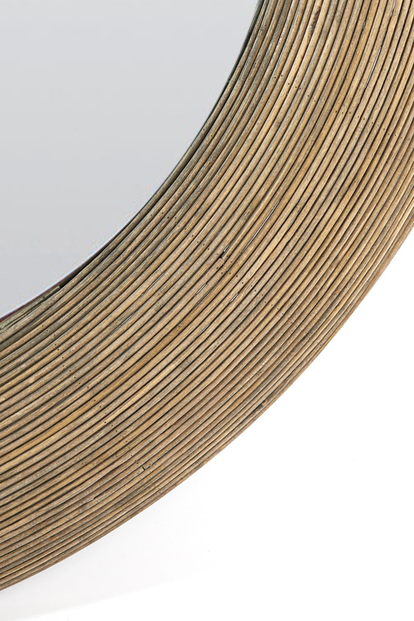 Light & Living Ronde Spiegel 'Piedre' Rotan, 110cm, kleur Bruin