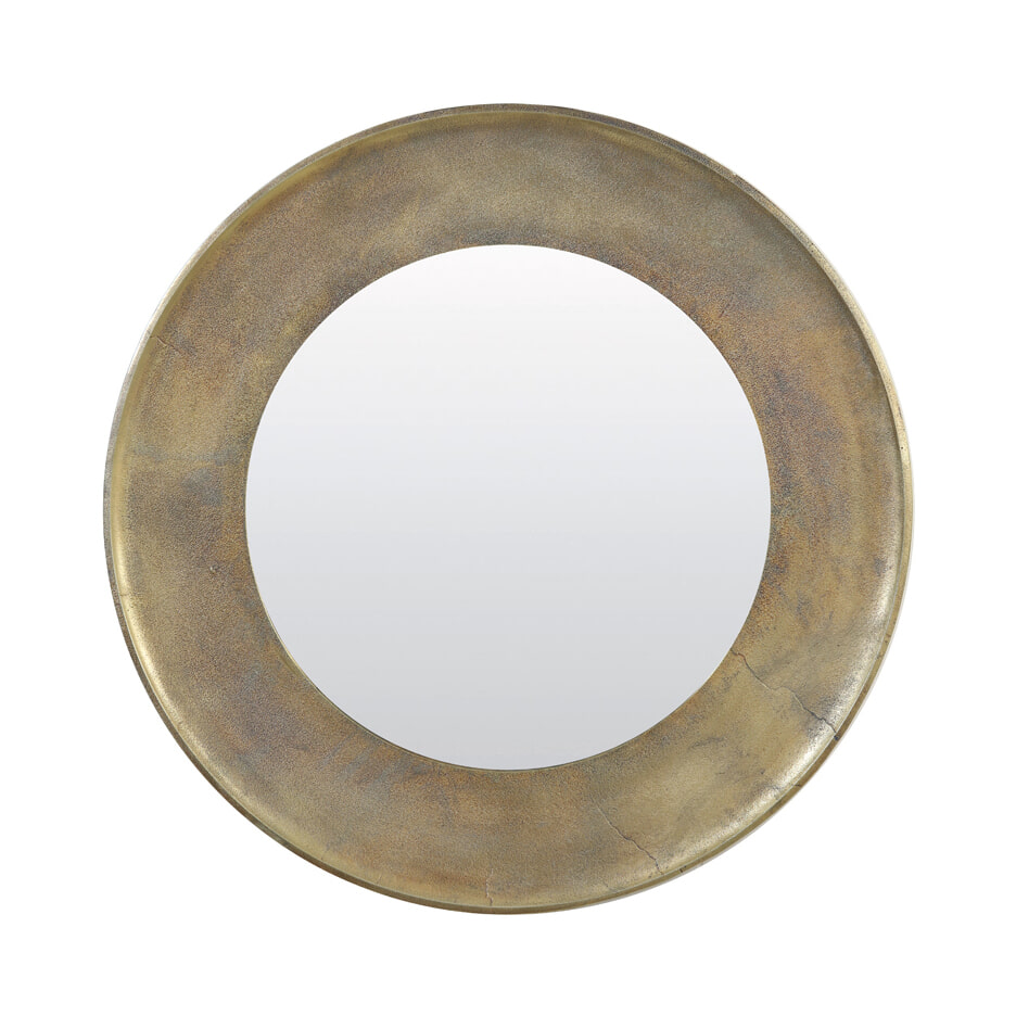 Light & Living Spiegel Sana Ø88cm, antiek brons - Goud - Rond