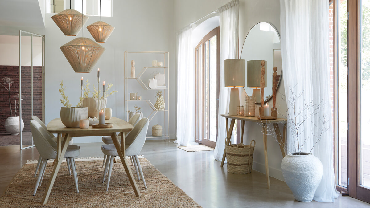 Light & Living Ronde Spiegel 'Espejo' 116cm, kleur Crème