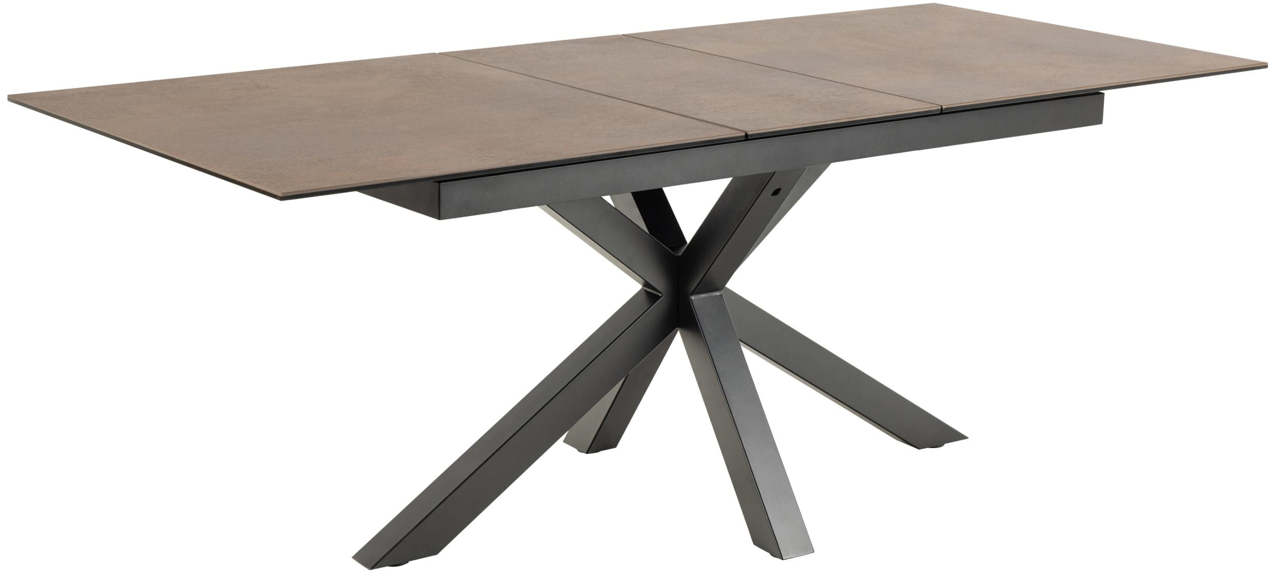 Bendt Uitschuifbare Eettafel 'Line' Keramiek, 168-210 x 90cm, kleur Bruin