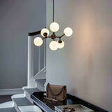 Halo Design Hanglamp 'ATOM' 45cm, kleur Zwart / Opaal