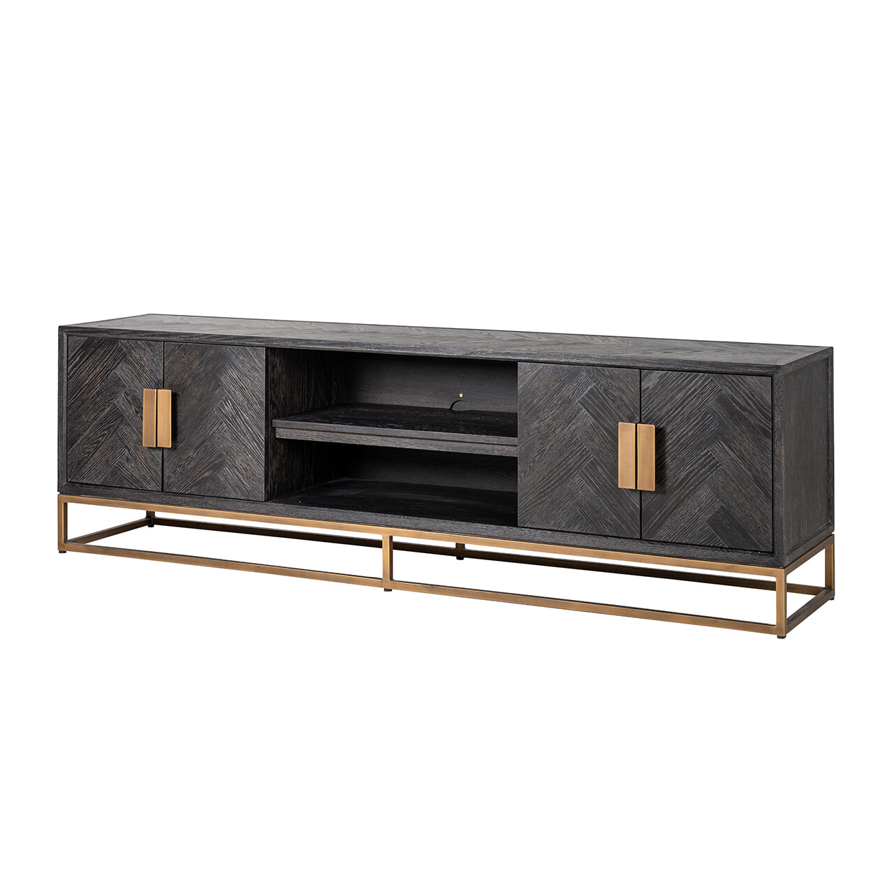 Richmond TV-meubel Blackbone Brass, 200cm - Zwart