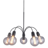 Halo Design Hanglamp 'COMPASS' 5-lamps, kleur Zwart