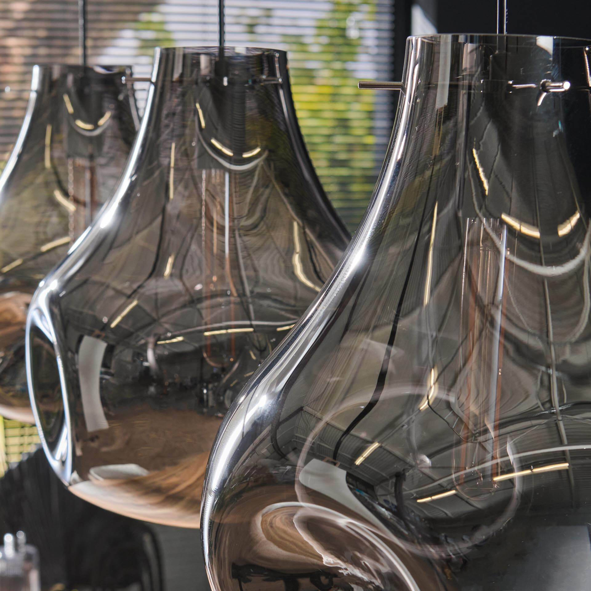 LifestyleFurn Hanglamp 'Roshell' 3-lamps, kleur Artic Zwart