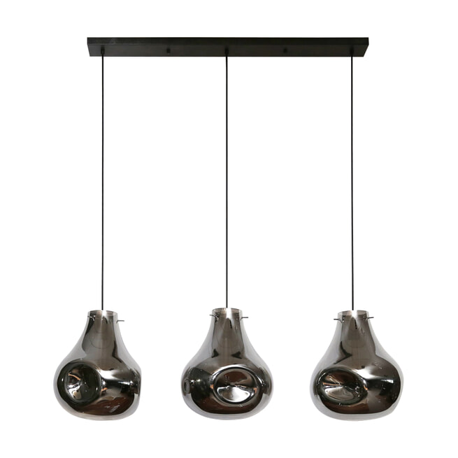 LifestyleFurn Hanglamp 'Roshell' 3-lamps, kleur Artic Zwart