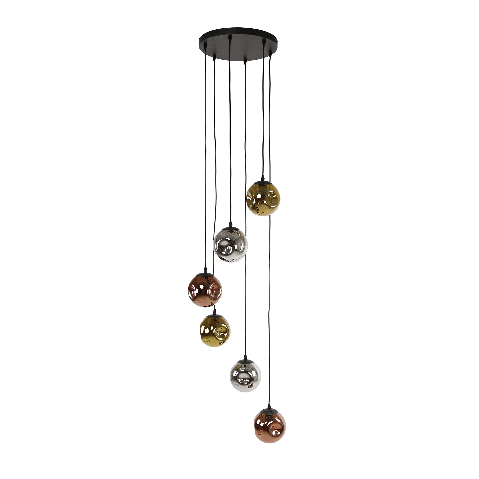 LifestyleFurn Hanglamp 'Shahid' Glas, 6-lamps