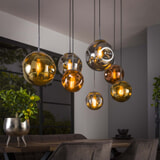 LifestyleFurn Hanglamp 'Yair' Glas, 7-lamps