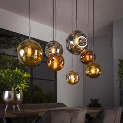 LifestyleFurn Hanglamp 'Sylvana' Glas, 7-lamps