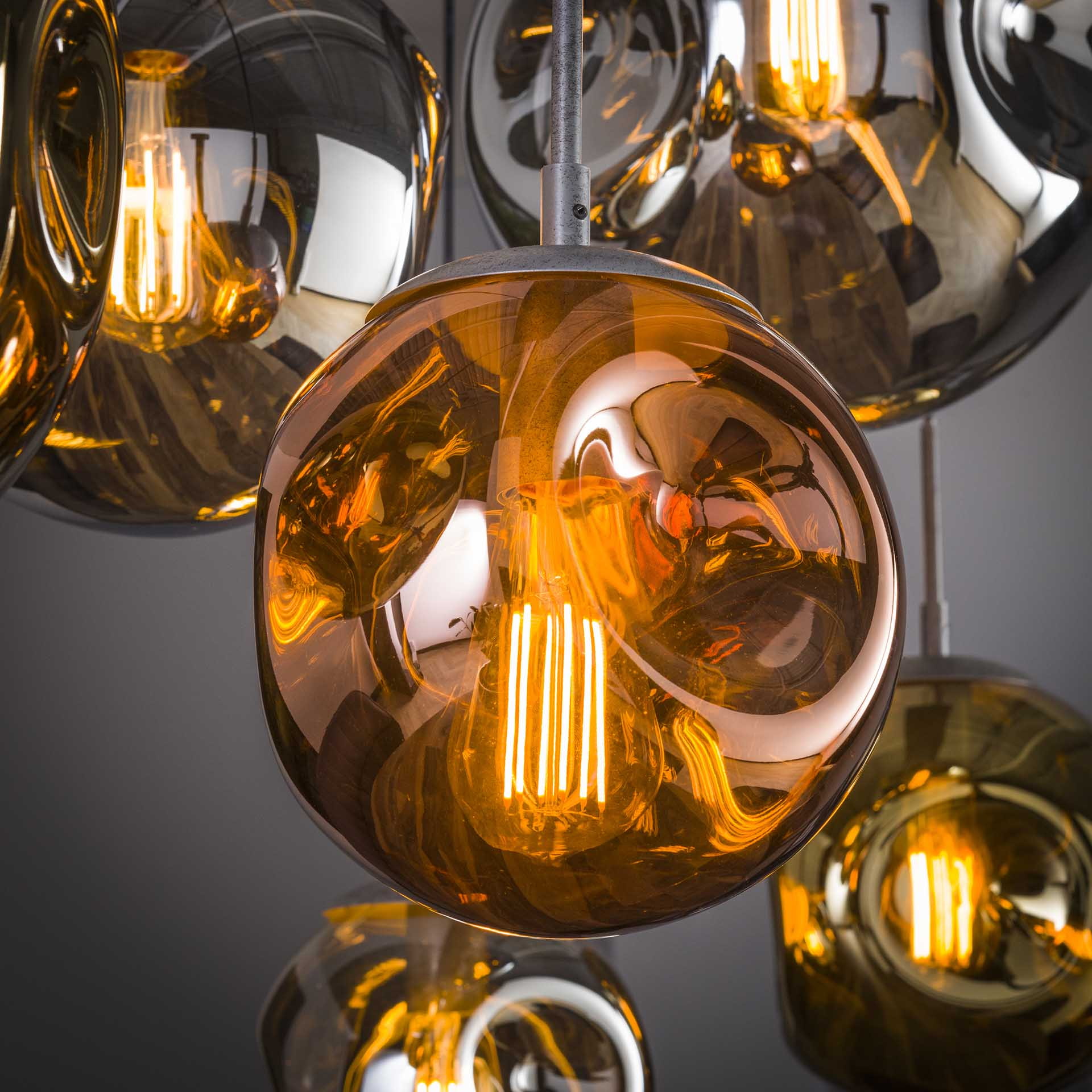 LifestyleFurn Hanglamp 'Yair' Glas, 7-lamps