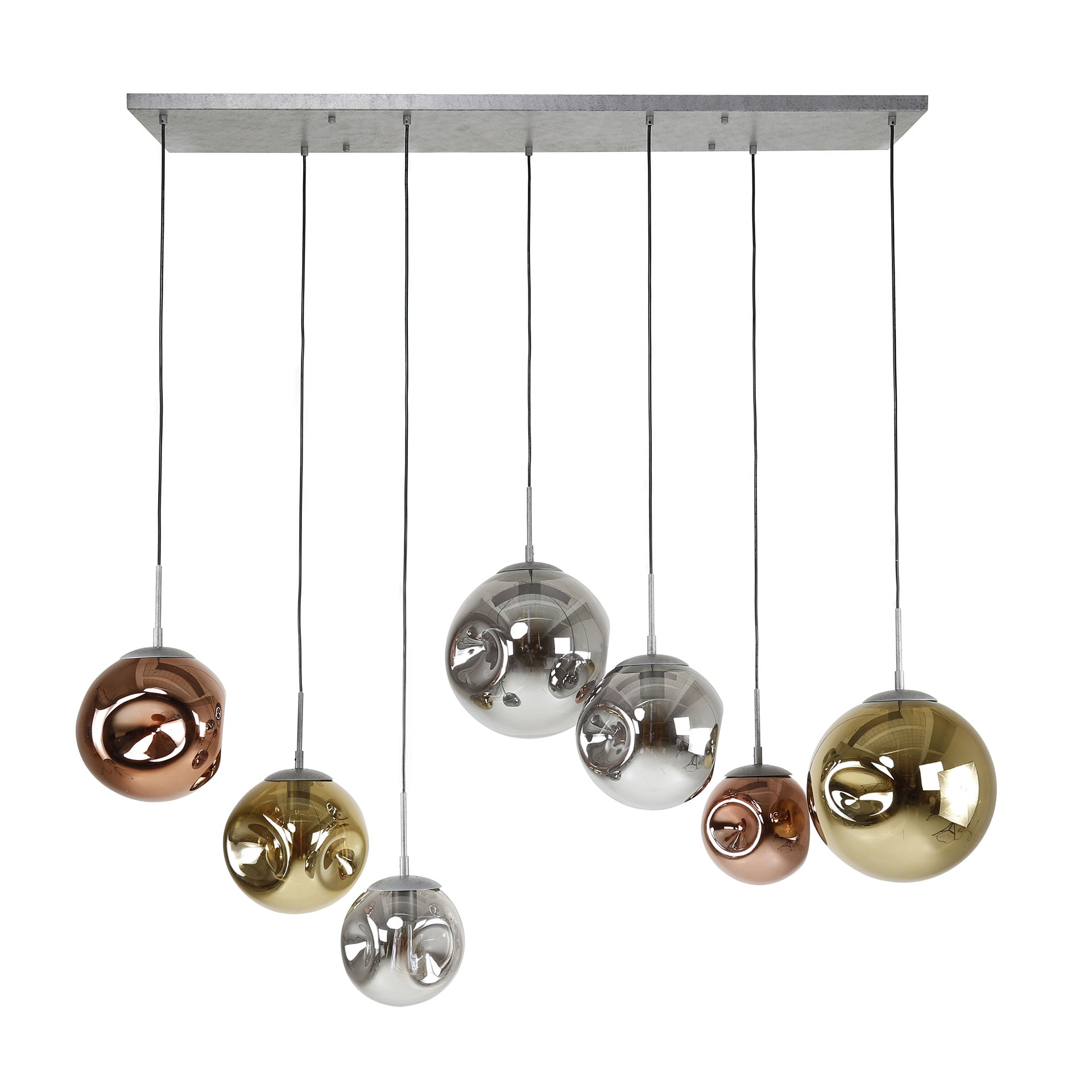 LifestyleFurn Hanglamp 'Yair' Glas, 7-lamps