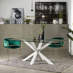 Kave Home Eettafel 'Argo' kleur Wit/Glas