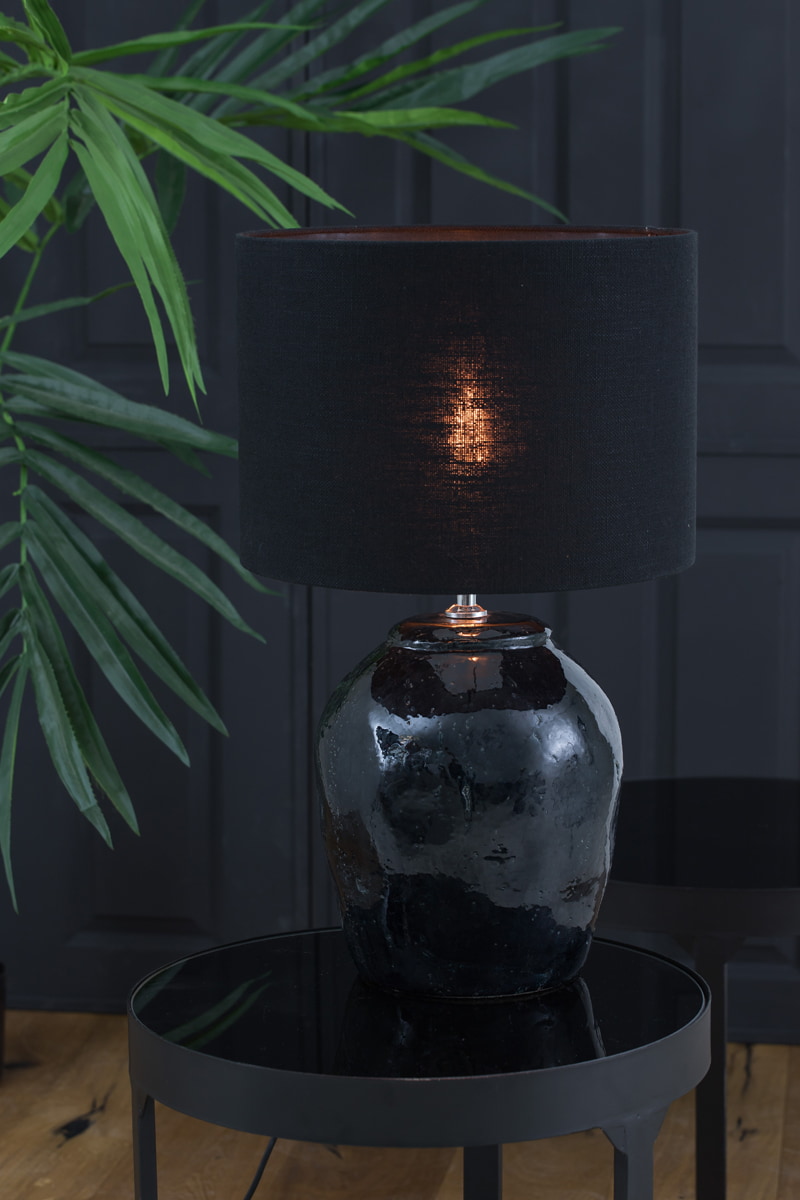 Light & Living Tafellamp 'Etna' Keramiek, 40cm, kleur Mat Zwart (excl. kap)
