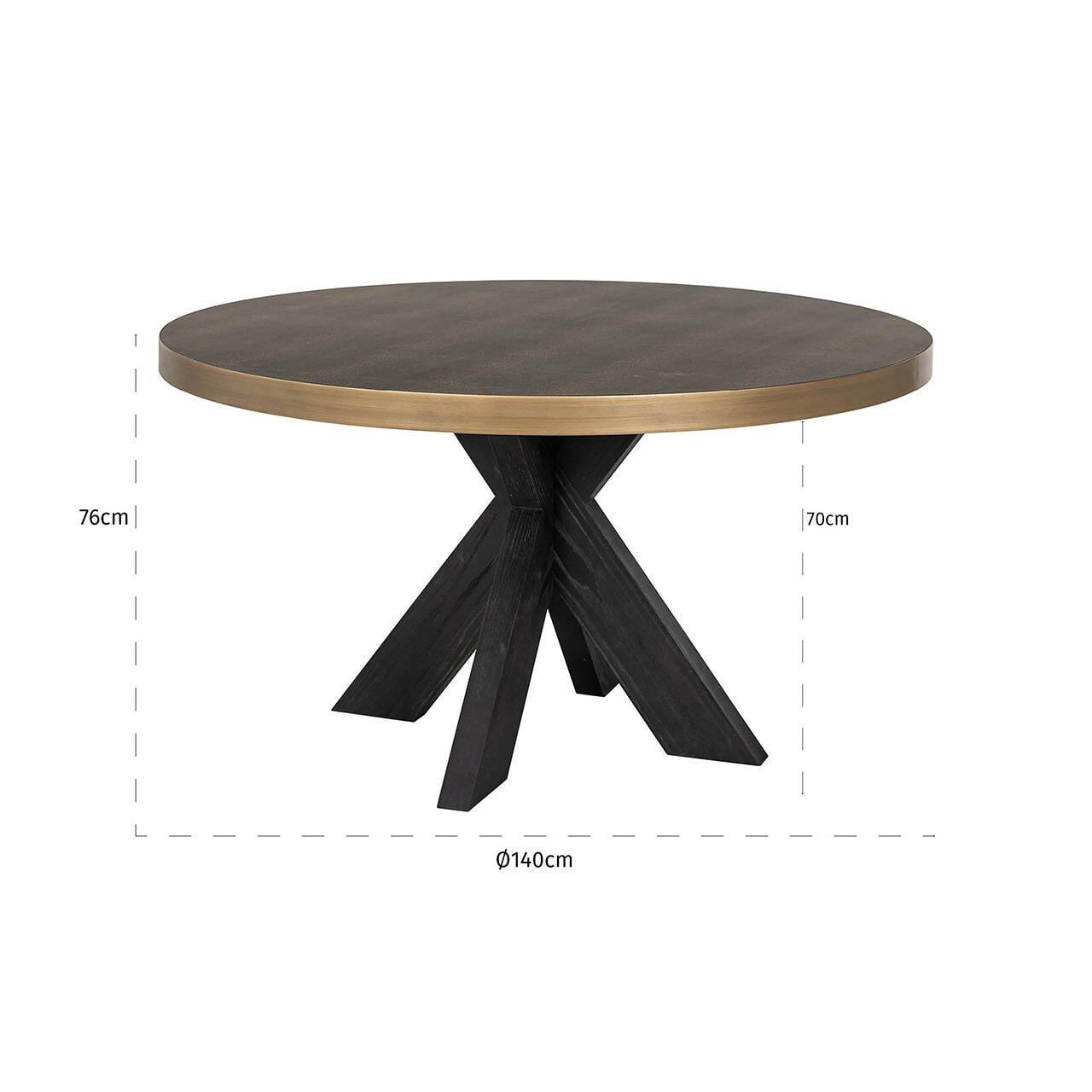 Richmond Ronde Eettafel 'Bloomville' Segrijn Lederlook, Ø140cm