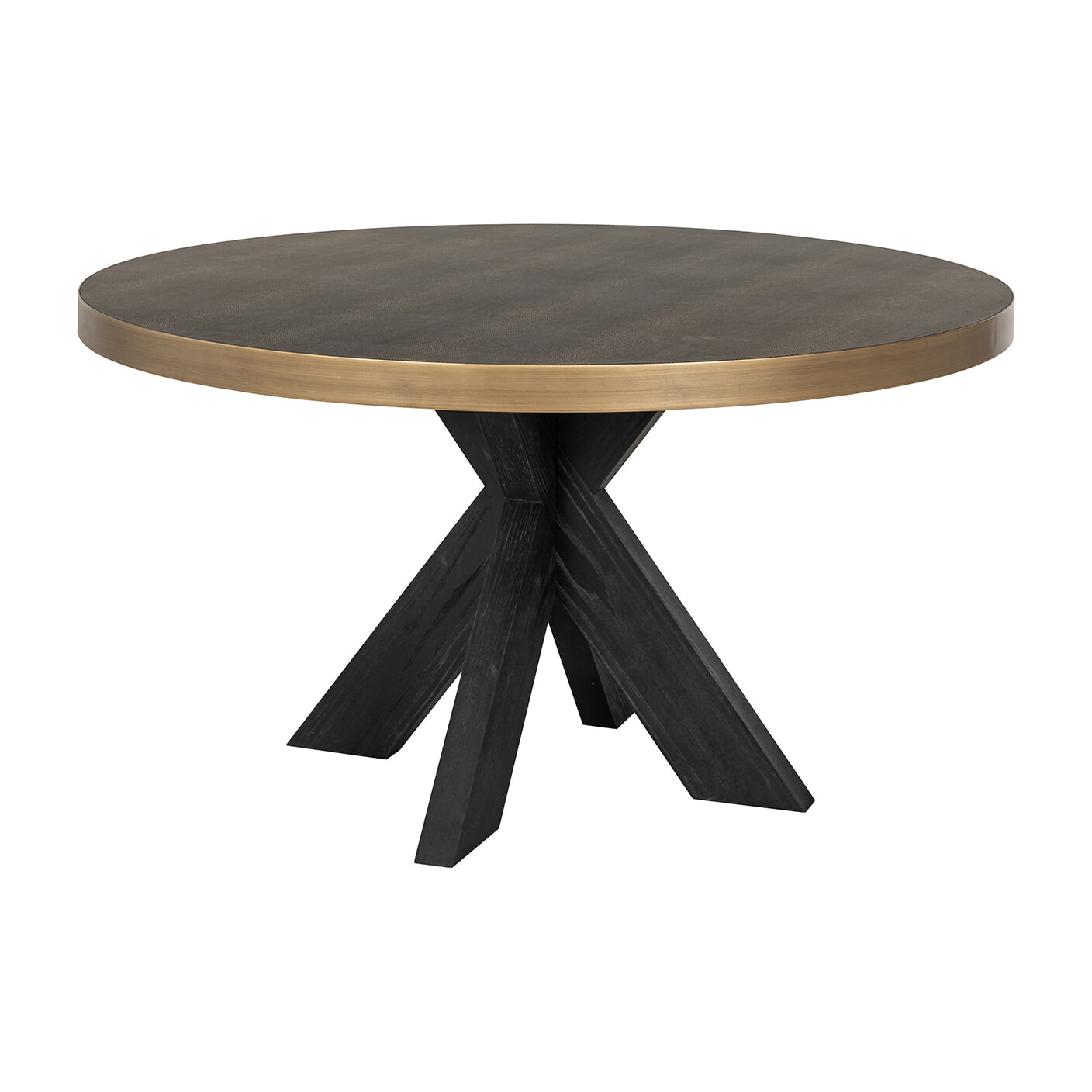 Richmond Ronde Eettafel Bloomville Segrijn Lederlook, Ø140cm - Bruin