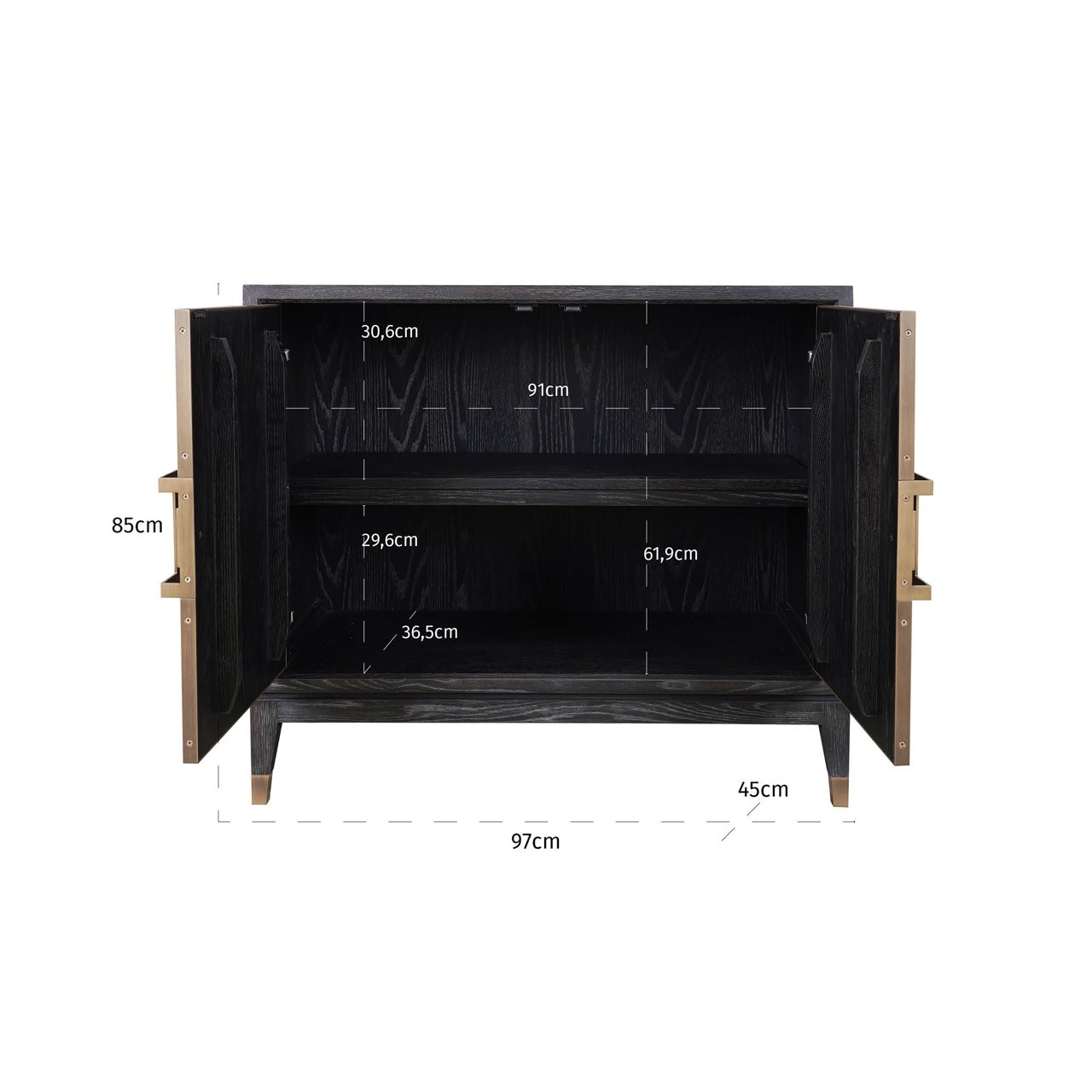 Richmond Dressoir 'Bloomville' Lederlook, 97cm