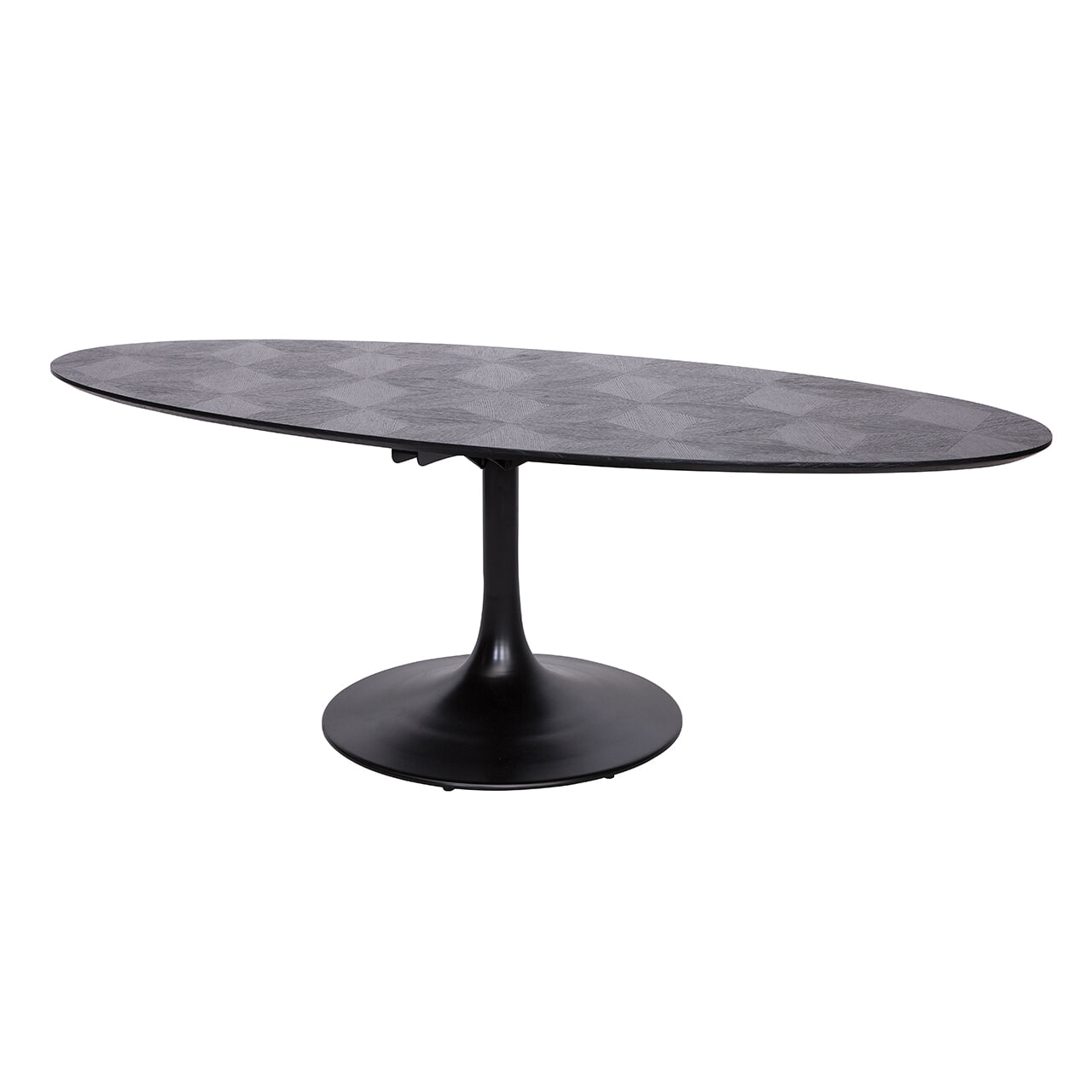 Richmond Ovale Eettafel 'Blax' Eikenhout en staal, kleur zwart