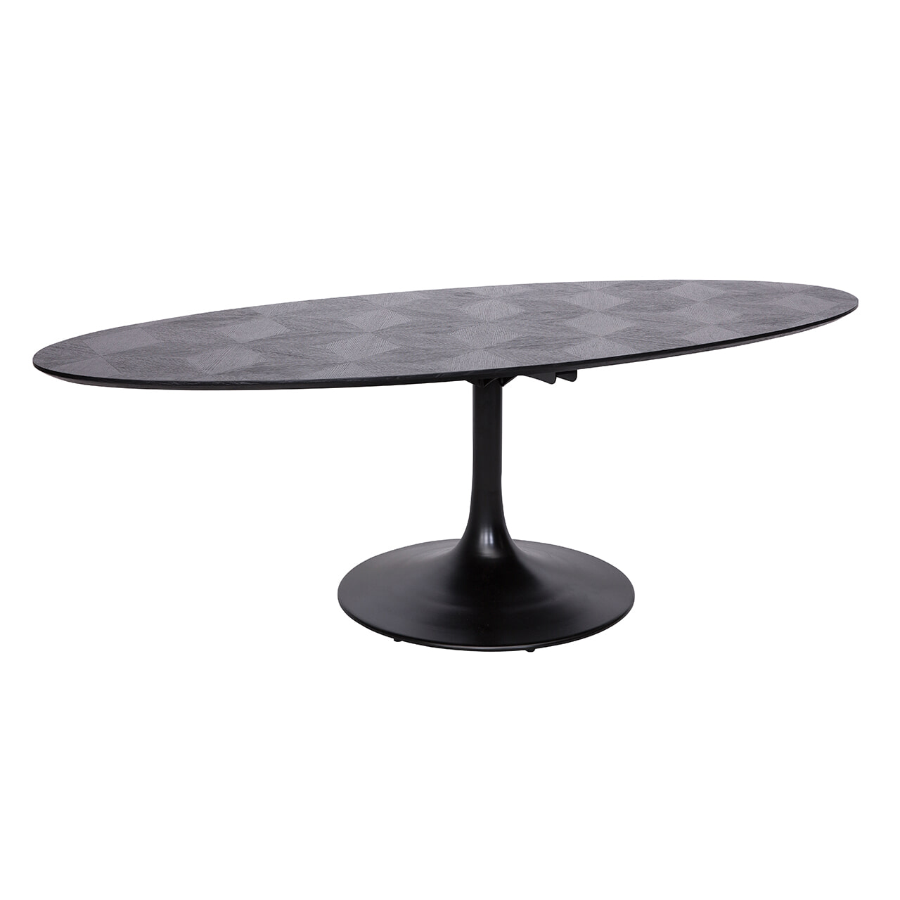 Richmond Ovale Eettafel 'Blax' 250 x 120cm, Eikenhout en staal, kleur zwart