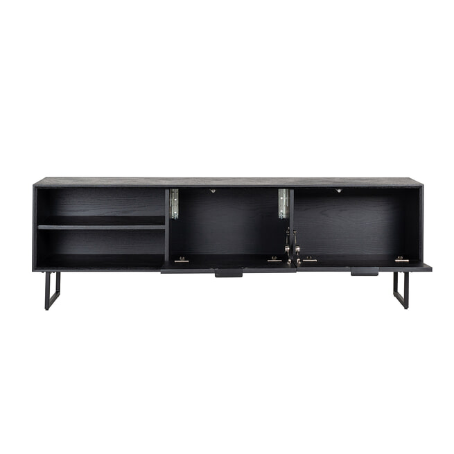 Richmond TV-meubel 'Blax' 180cm, Eikenhout en staal, kleur zwart