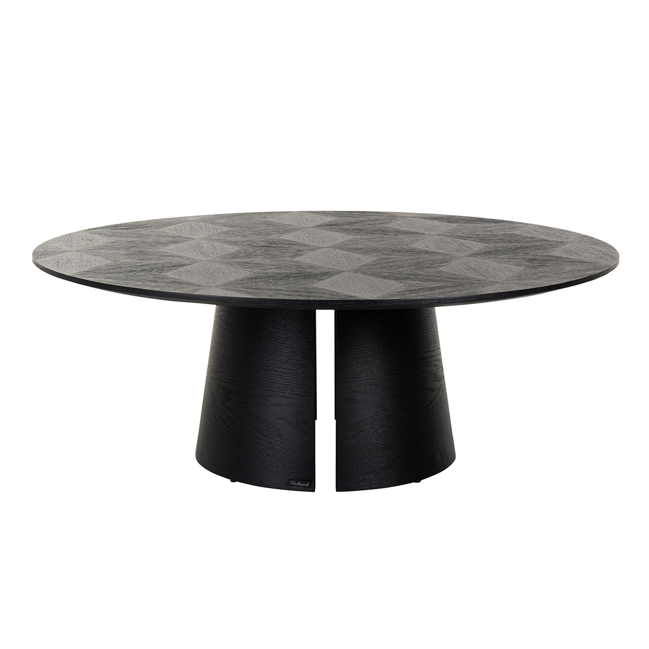 Richmond Ronde Salontafel 'Blax' Ø110cm, Eikenhout, kleur zwart