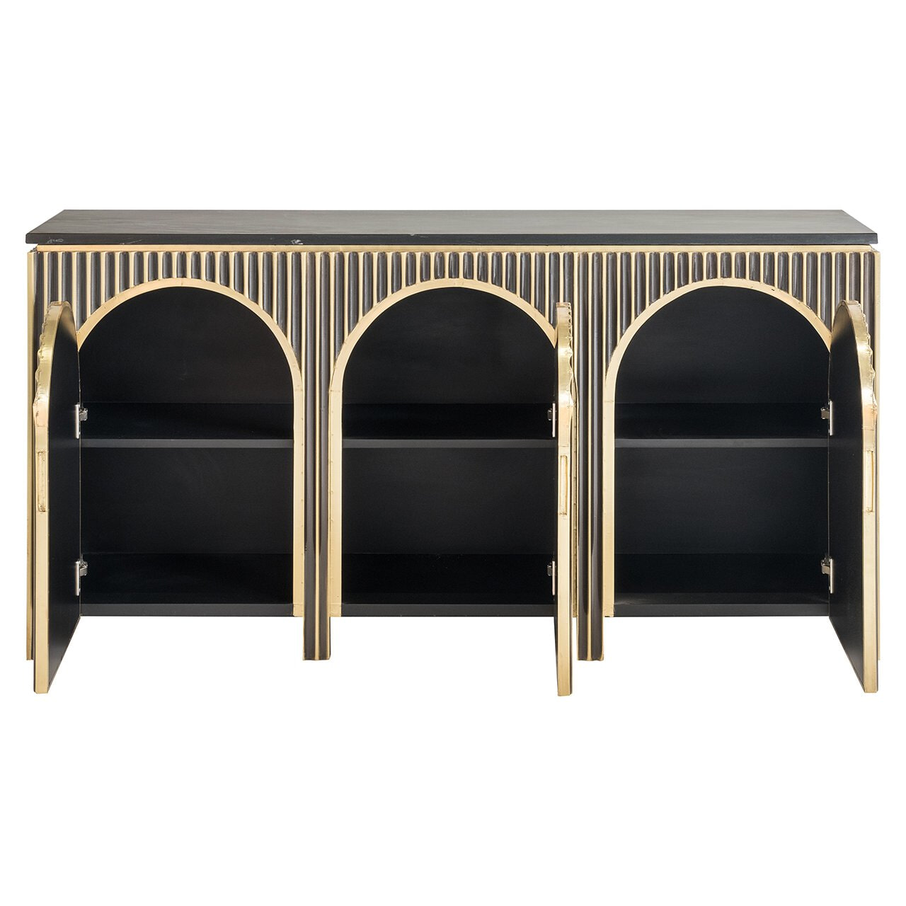 Richmond Dressoir 'Les Arcs' Brass en marmer, 160cm
