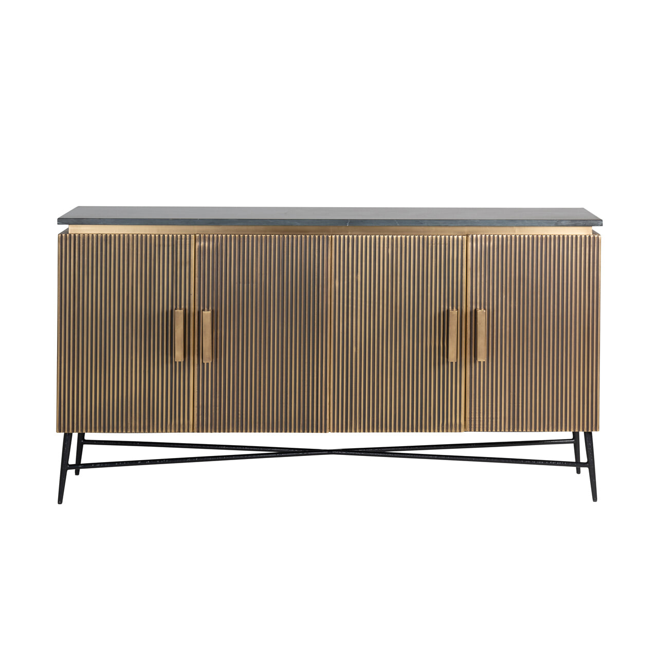 Richmond Dressoir 'Ironville' 160cm, kleur goud / zwart marmer