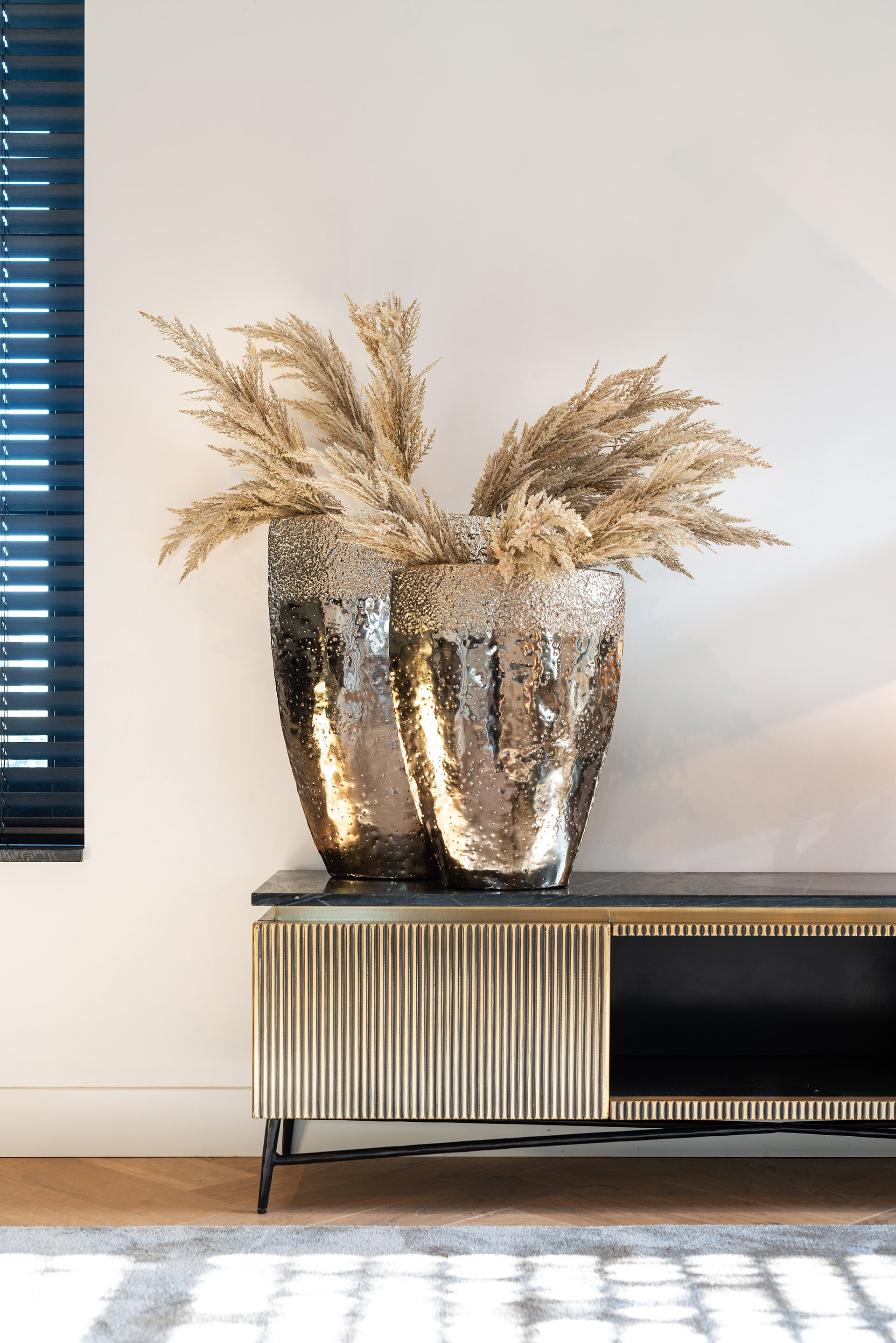 Richmond TV-meubel 'Ironville' 170cm, kleur goud / zwart marmer