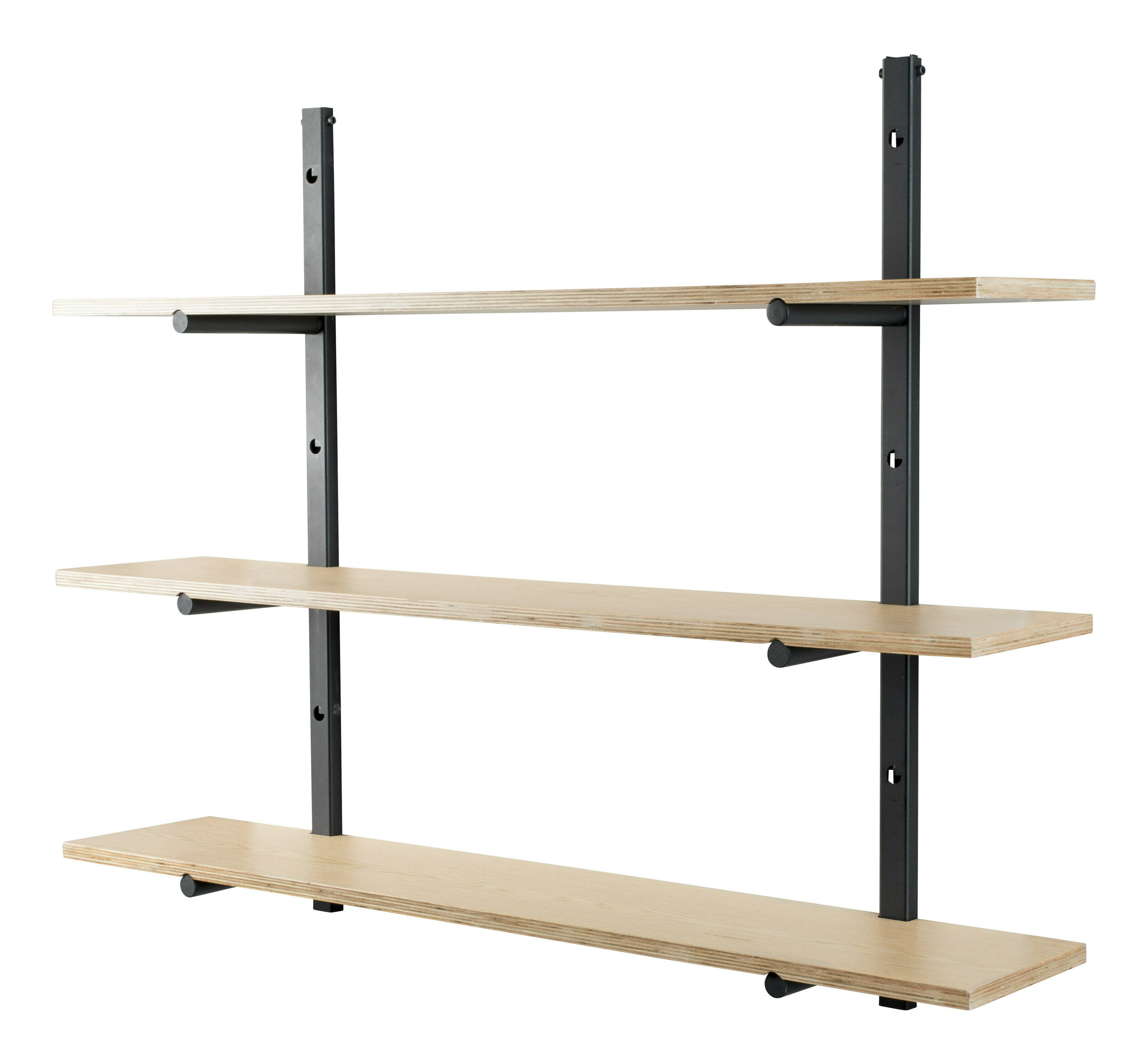 Zuiver Wandplank 'Bundy' Met 3 planken, kleur Naturel/Zwart