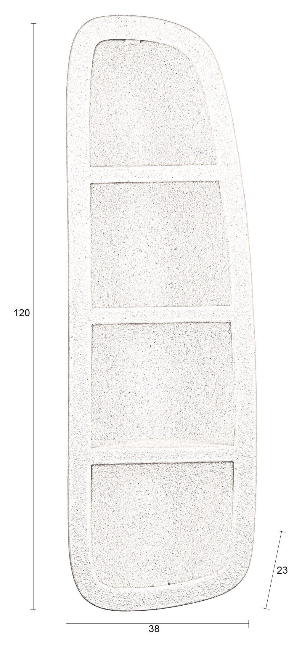 Dutchbone Wandplank 'Veda' Gerecycled marmer, 120 x 38cm