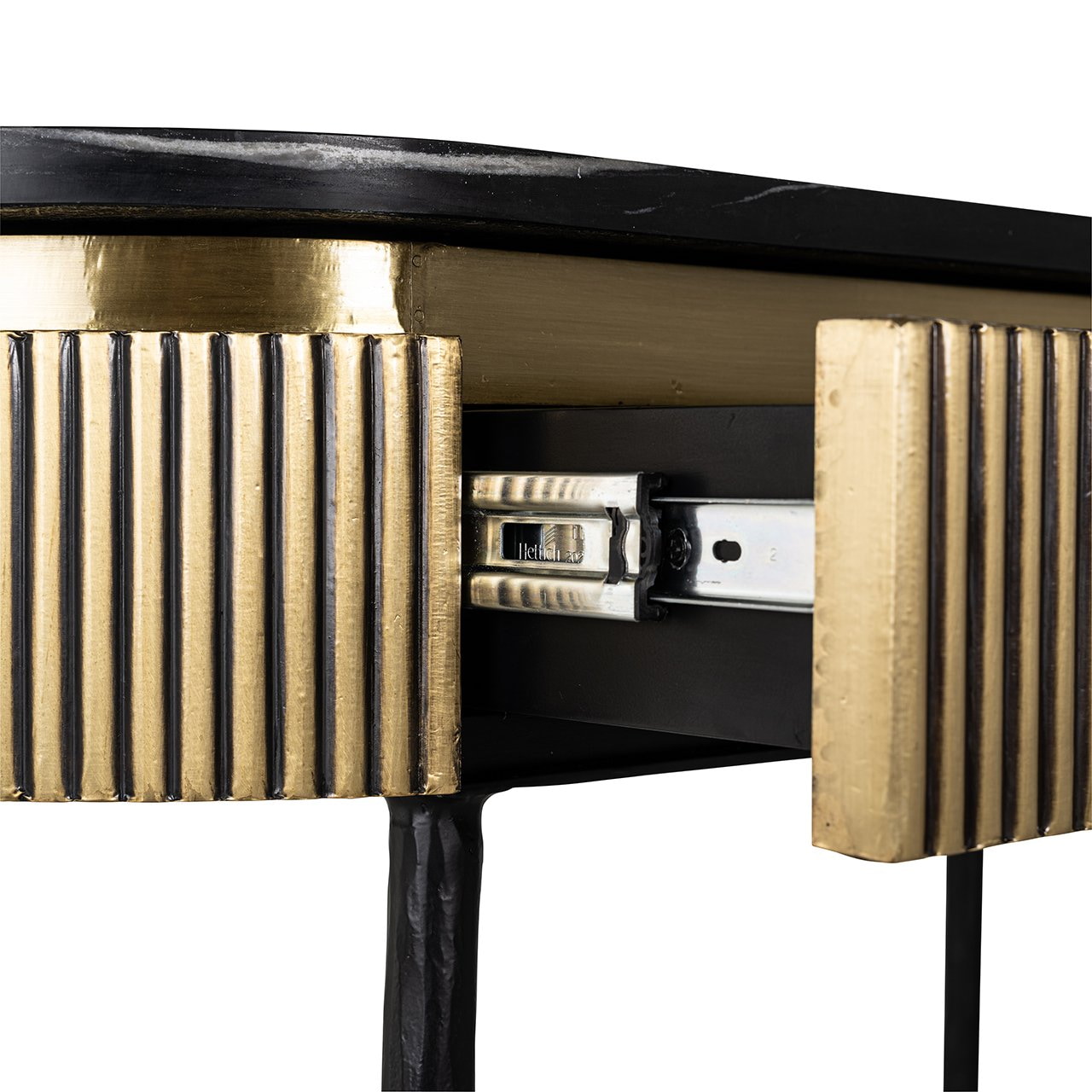 Richmond Sidetable 'Ironville' Marmer en Brass, 100cm
