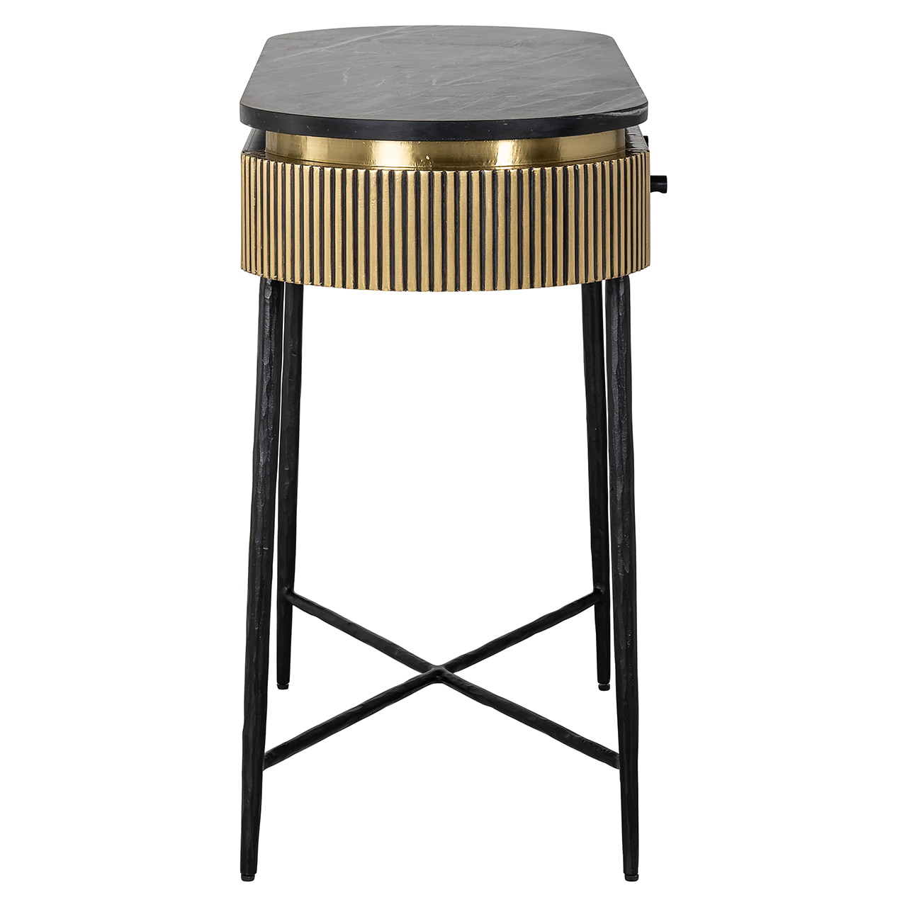 Richmond Sidetable 'Ironville' Marmer en Brass, 100cm