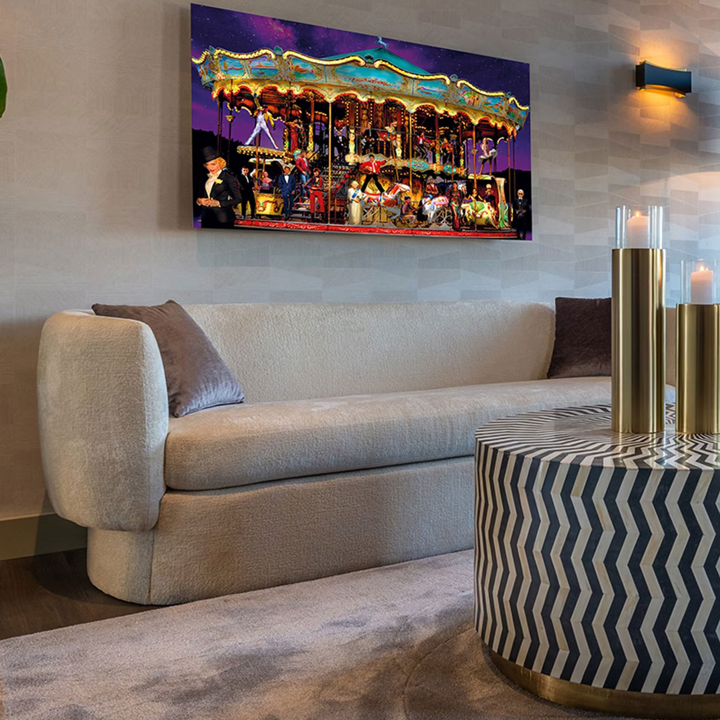 Richmond 3-zits Bank Donatella Chenille - Wit