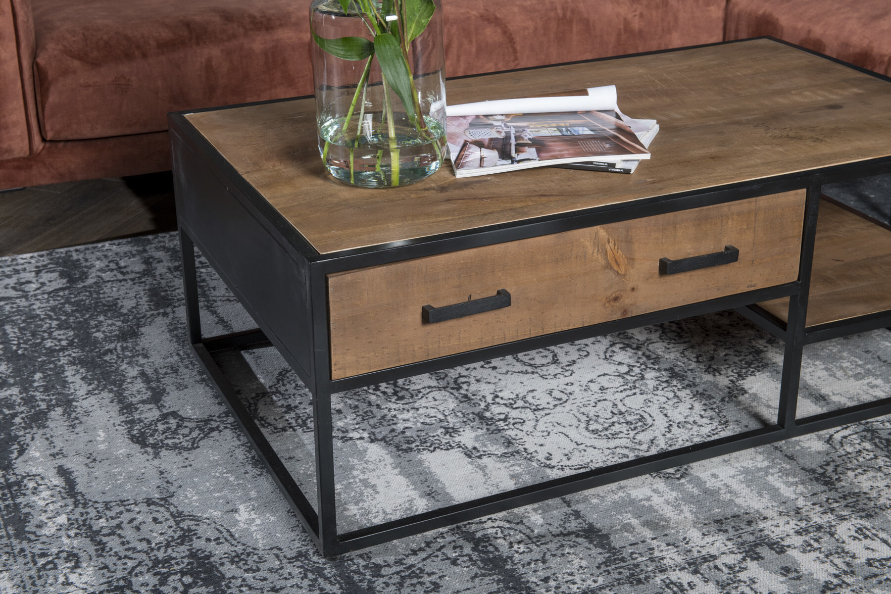 Livingfurn Salontafel 'Sturdy' kleur Naturel, 120 x 70cm